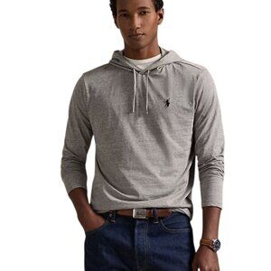 Polo Ralph Lauren | Men's Heather Gray Jersey Pullover Hooded Tee (Size 3XB)